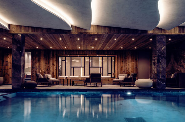 Chalets alpins avec piscine