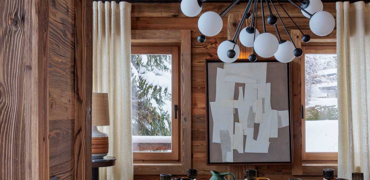 dining table in a luxury chalet in megeve