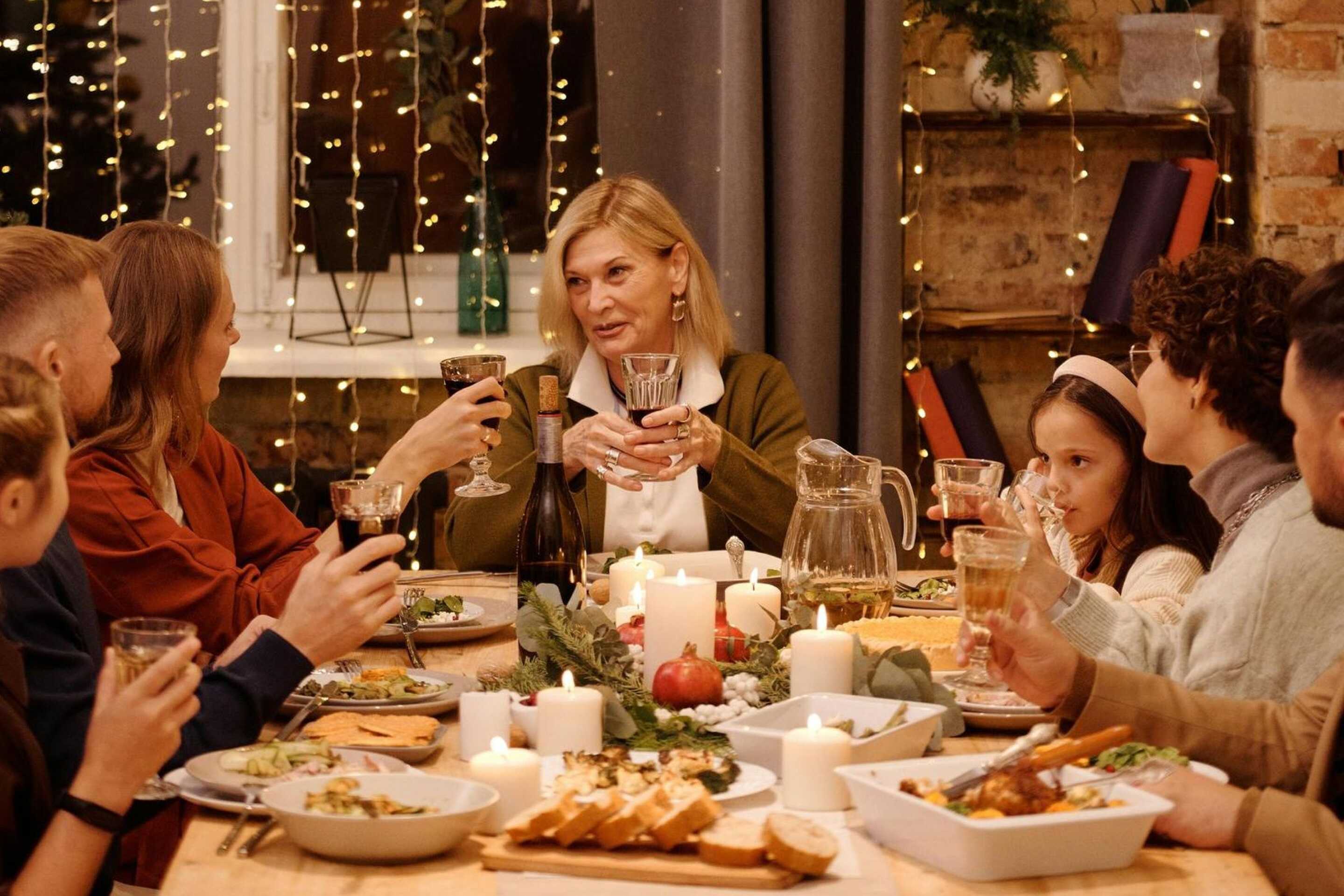 Family having a holiday meal together