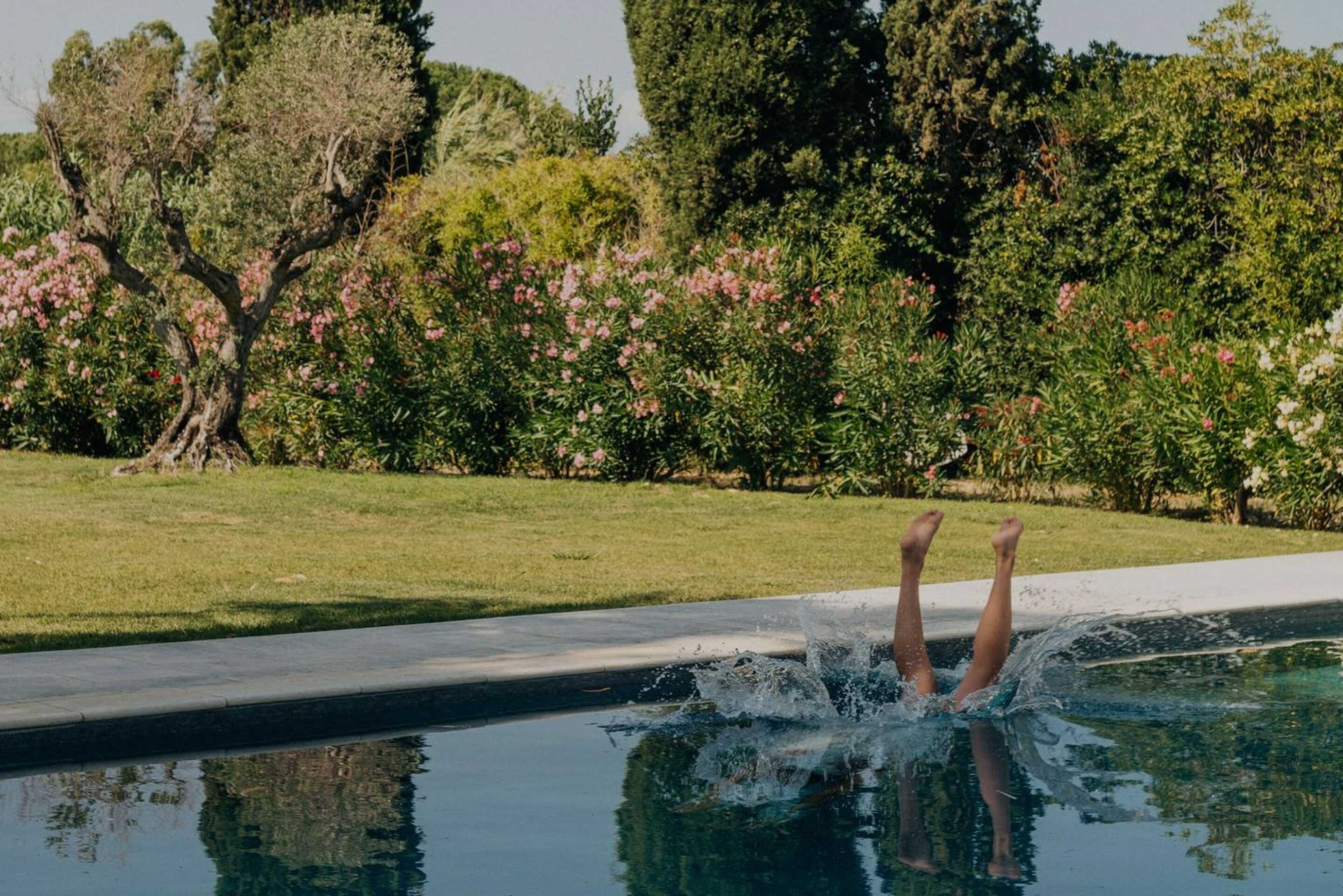 Swimming-pool-on-a-summer-evening-in-a-luxury-villa-with-a-private-pool